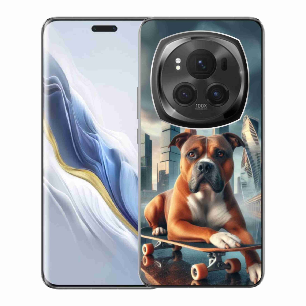 Gelový kryt mmCase na Honor Magic 6 Pro 5G - pes na skateboardu