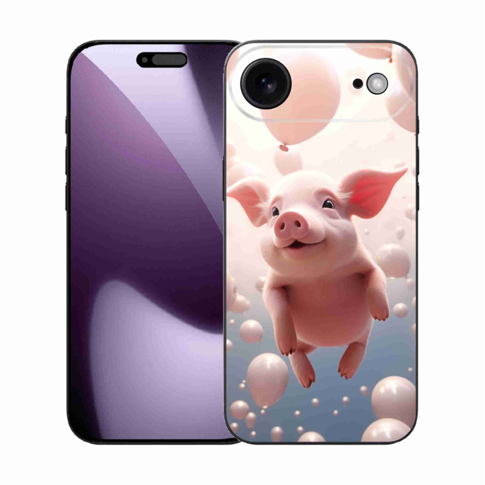 Gelový kryt mmCase na iPhone 17 Air - prasátko s balónky