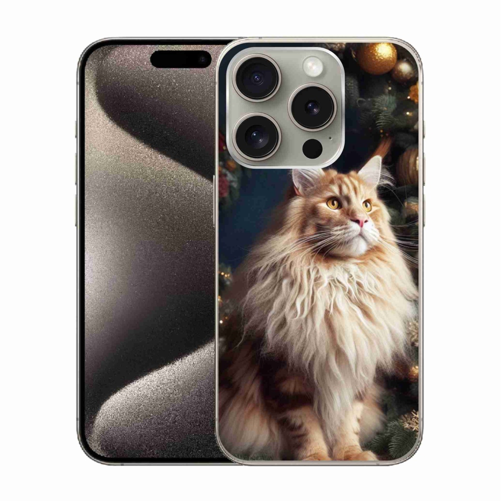 Gelový kryt mmCase na iPhone 15 Pro - kočka u stromku