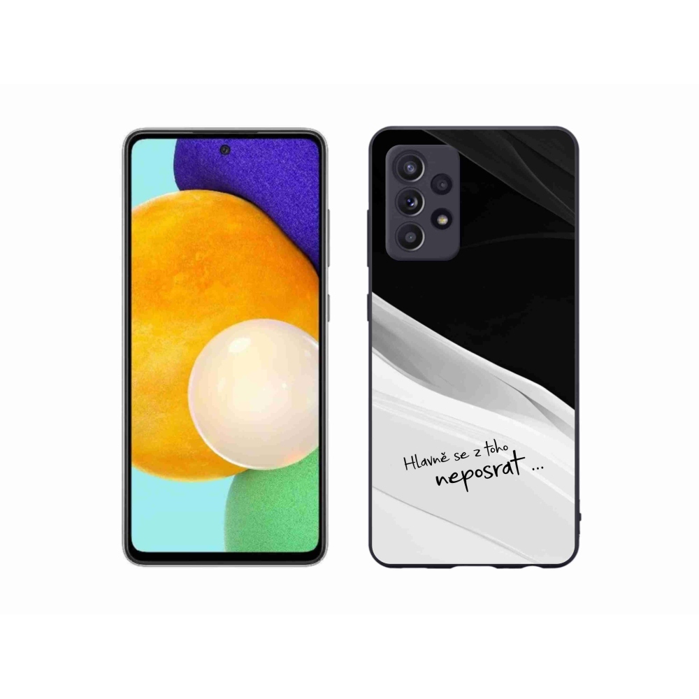 Gelový kryt mmCase na Samsung Galaxy A52/A52 5G - vtipný text 13 bíločerné pozadí