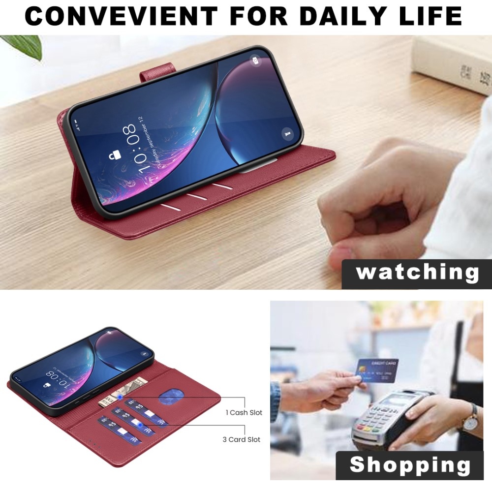 BINFEN knížkové pouzdro na Xiaomi 15 - červené
