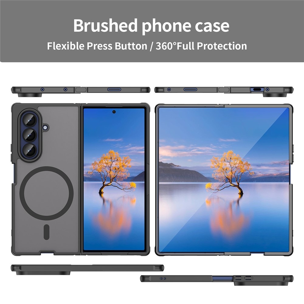Case matný gelový obal s MagSafe na Samsung Galaxy Z Fold7 5G - černý