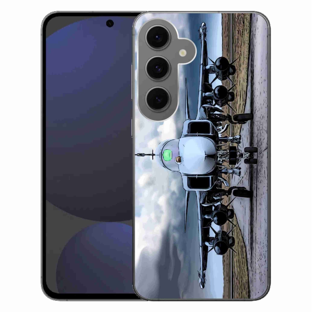 Gelový kryt mmCase na Samsung Galaxy S24 FE - vojenské letadlo