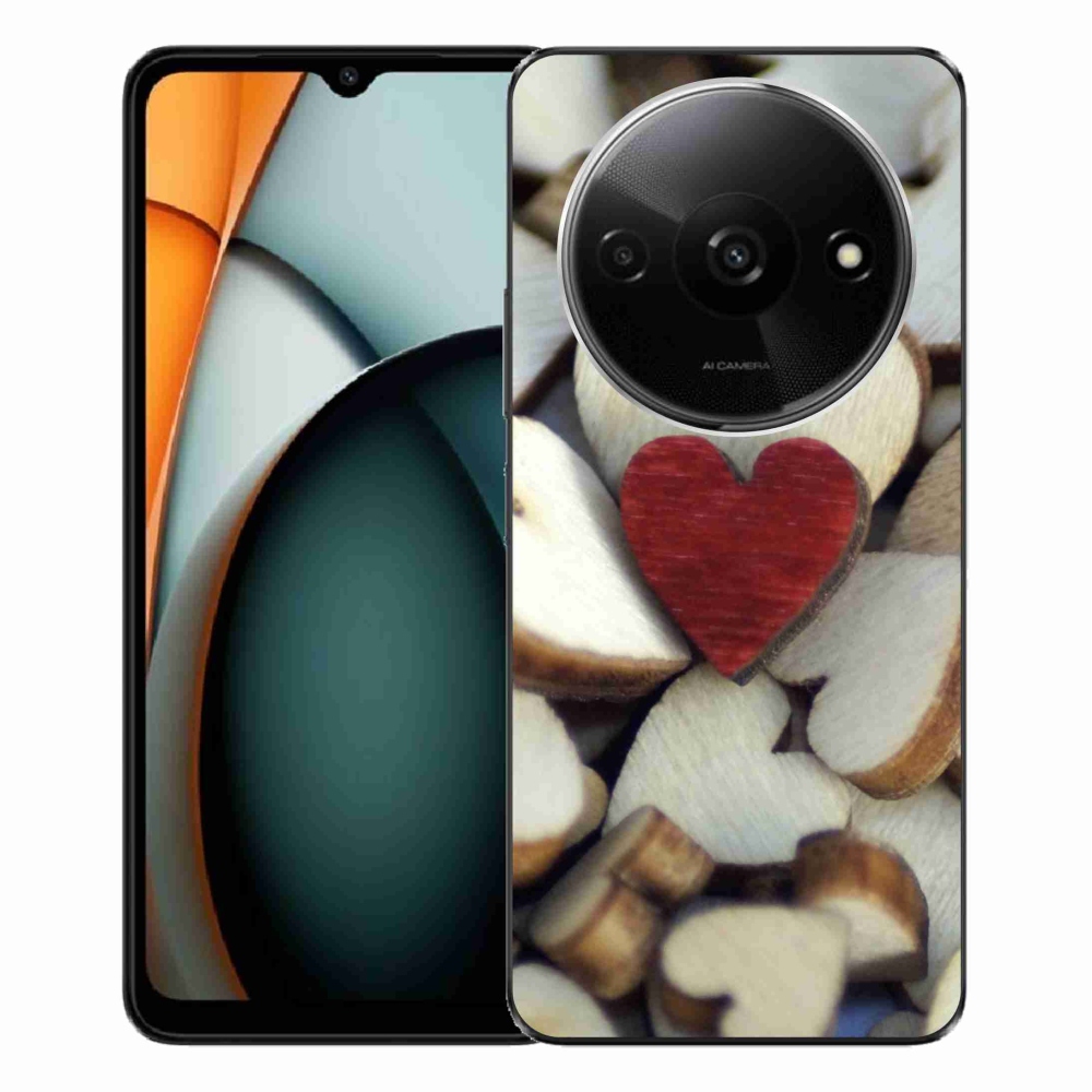 Gelový kryt mmCase na Xiaomi Redmi A3 - gravírované červené srdce 