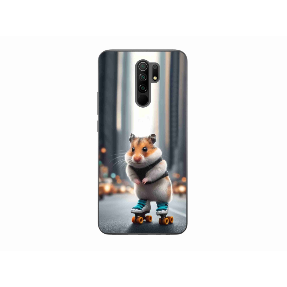 Gelový kryt mmCase na Xiaomi Redmi 9 - křeček na bruslích
