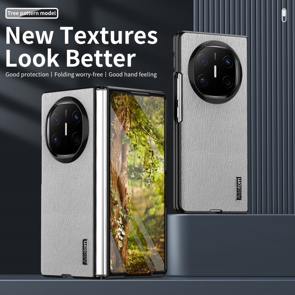 Aitotom plastový kryt s umělou kůží na Huawei Mate X6 - šedý