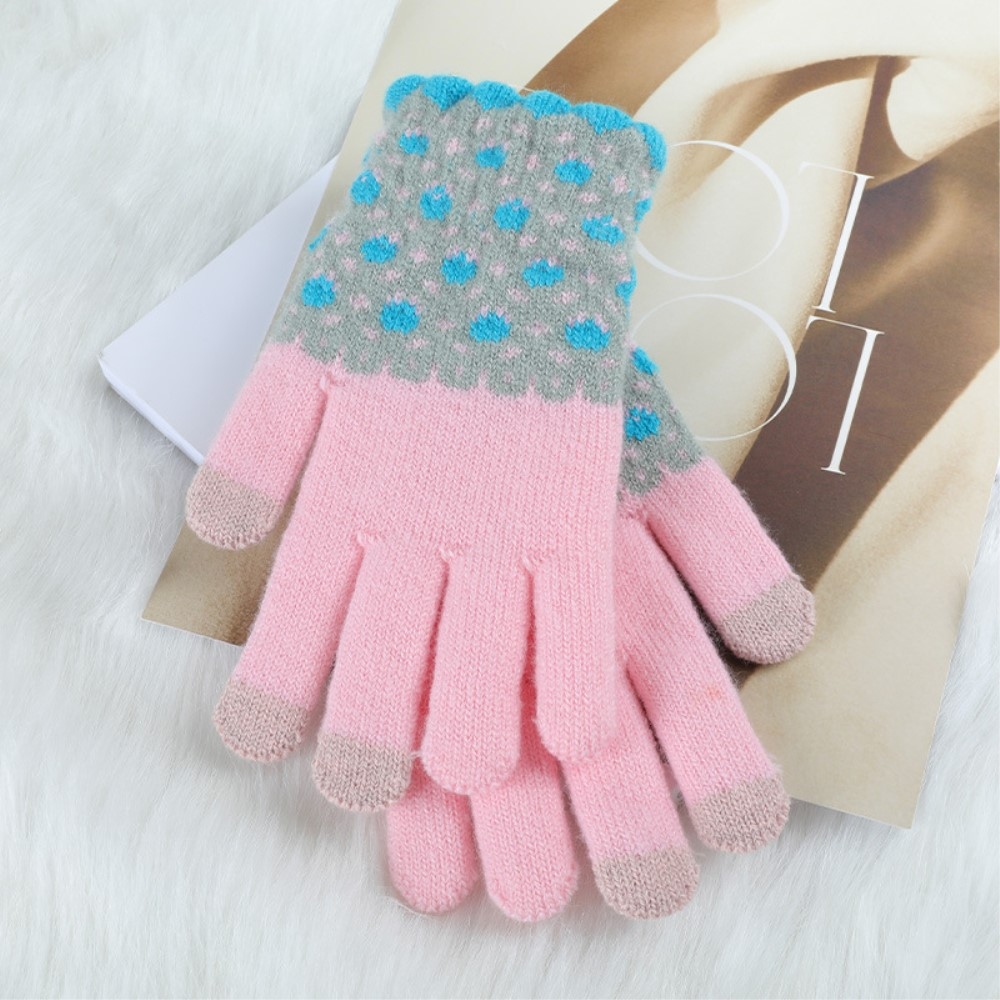 DZ122 dámské dotykové zimní rukavice - růžové