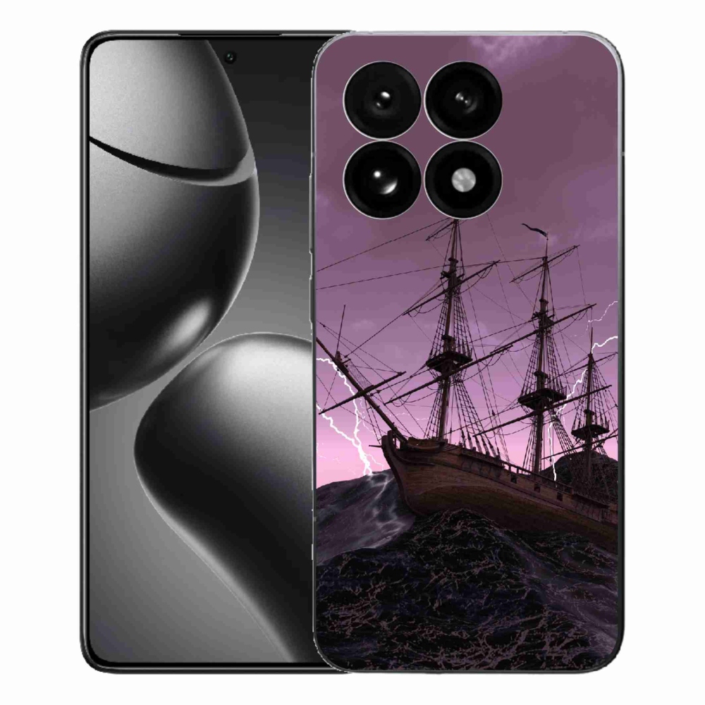 Gelový kryt mmCase na Xiaomi 15T - loď v bouři