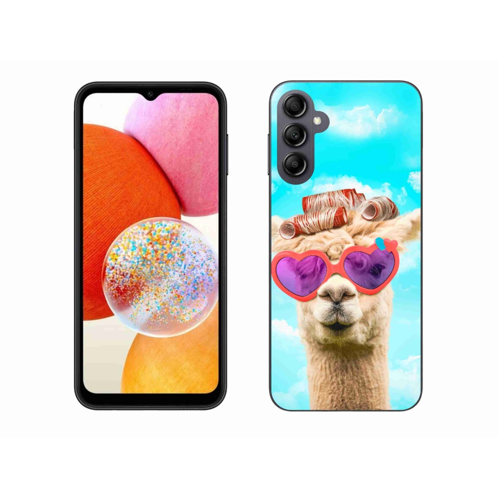 Gelový kryt mmCase na Samsung Galaxy A14 4G/5G - lama s brýlemi