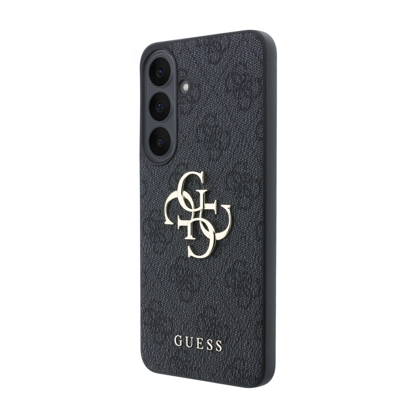Guess PU 4G Metal Logo Zadní Kryt pro Samsung Galaxy S26 FE Black