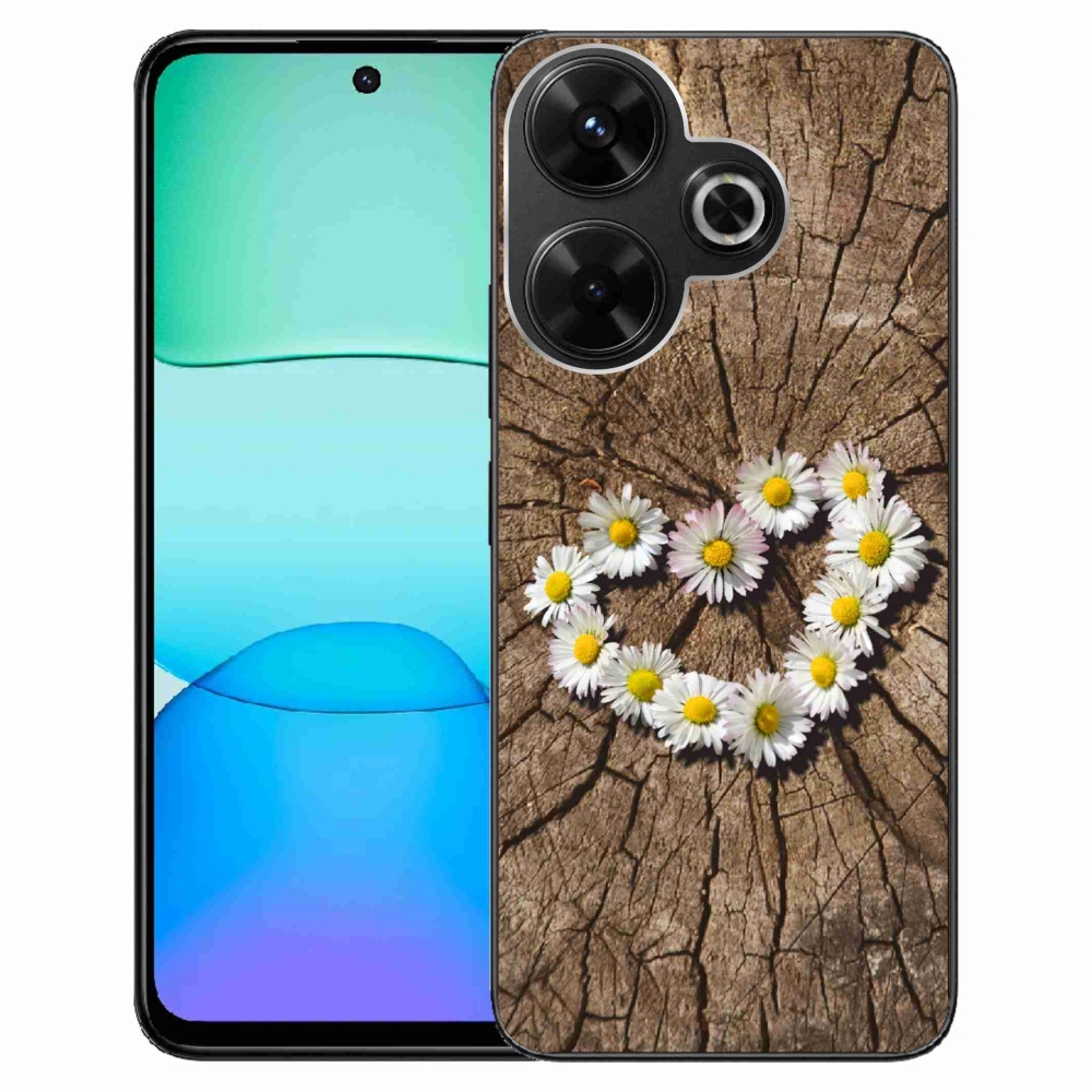 Gelový kryt mmCase na Xiaomi Redmi 13 4G/Poco M6 4G - srdce z kopretin