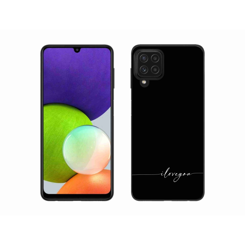 Gelový kryt mmCase na Samsung Galaxy A22 4G - I love you černé pozadí