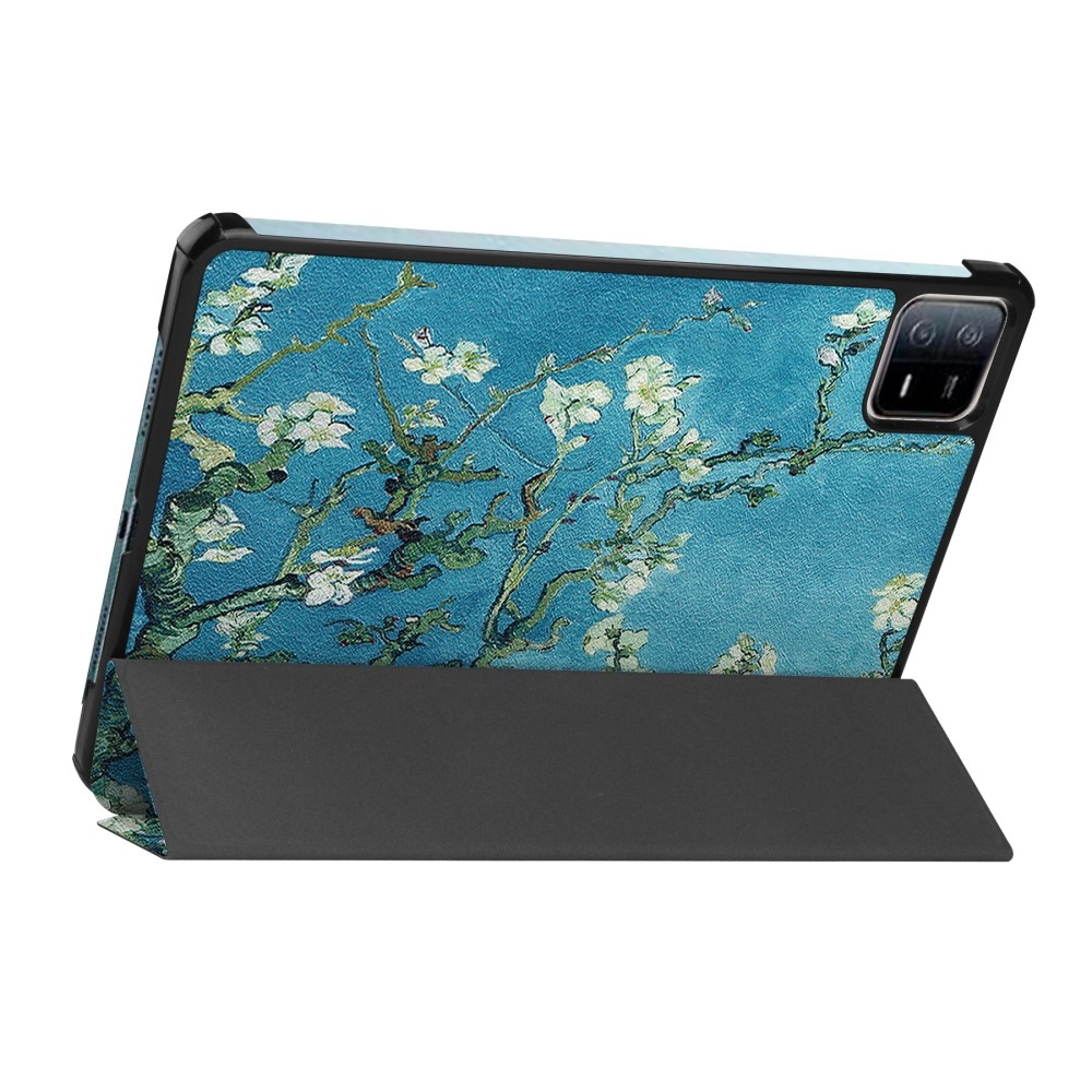 Print chytré zavírací pouzdro na Xiaomi Pad 6 - bílé květy