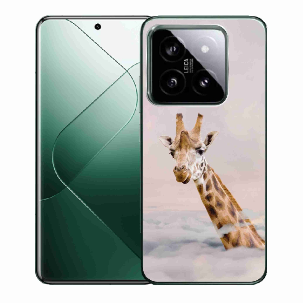 Gelový kryt mmCase na Xiaomi 14 - žirafa v oblacích