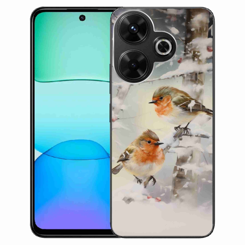 Gelový kryt mmCase na Xiaomi Redmi 13 4G/Poco M6 4G - ptáčci v zimě