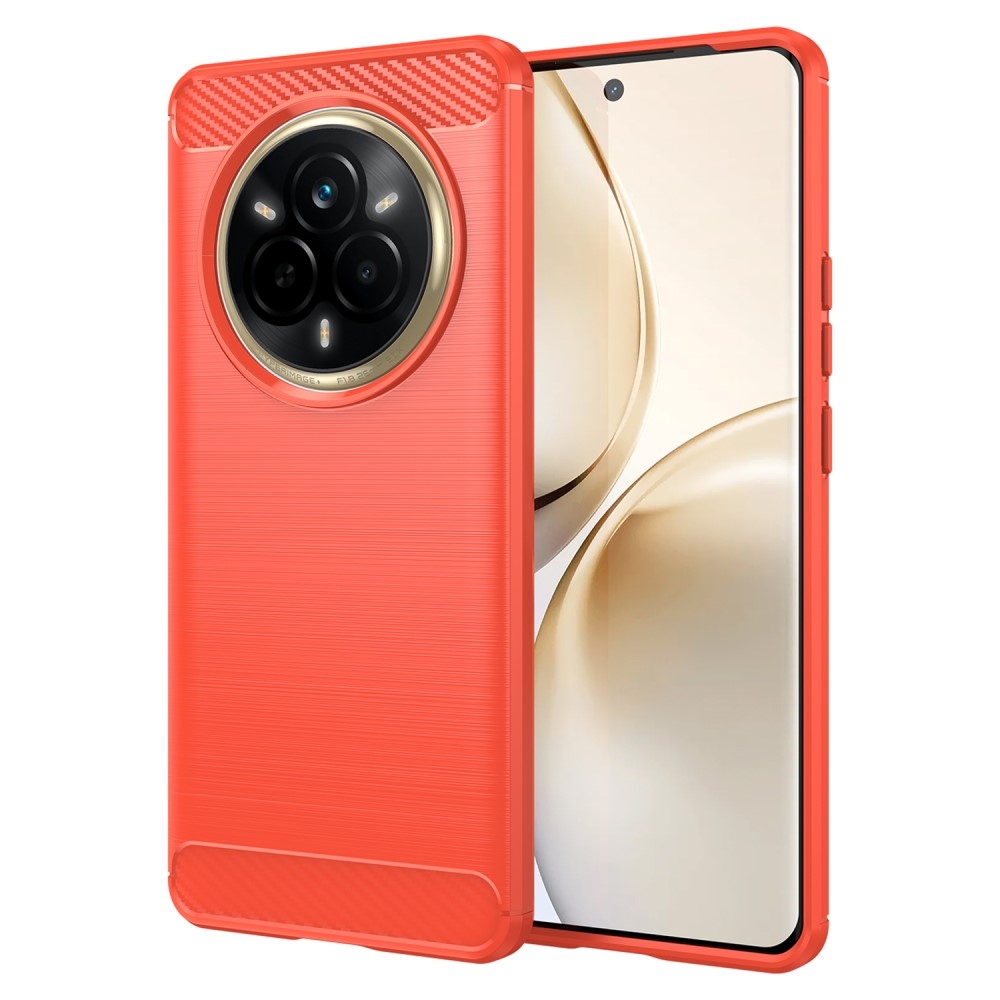 Carbon odolný gelový obal na Realme 14 Pro 5G - červený