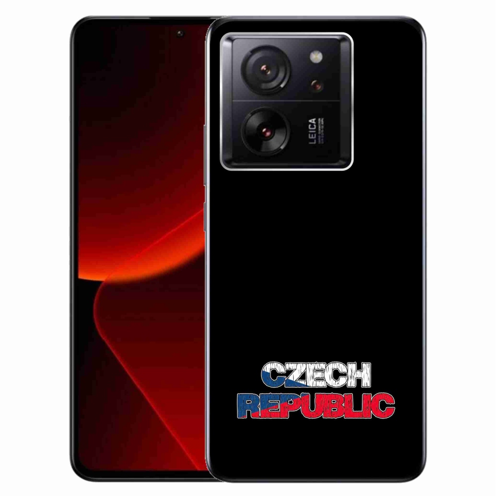 Gelový kryt mmCase na Xiaomi 13T/13T Pro - Czech Republic černé pozadí