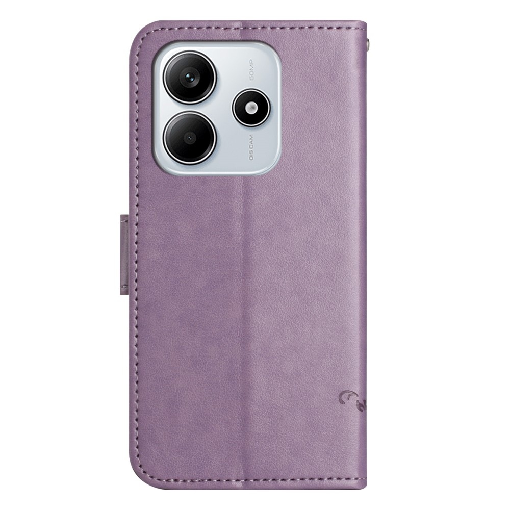 Flower knížkové pouzdro na Xiaomi Redmi Note 14 5G - světlefialové