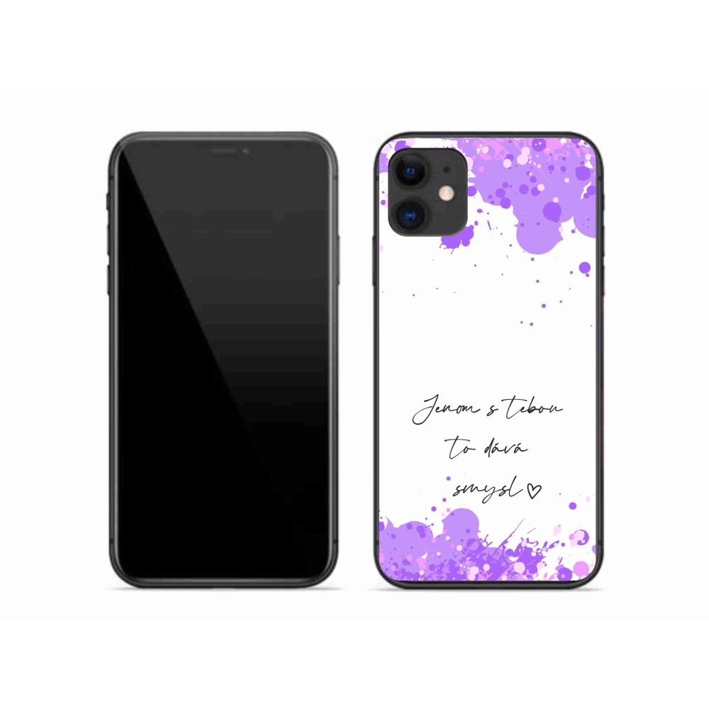 Gelový kryt mmCase na iPhone 11 - zamilovaný text bílé pozadí