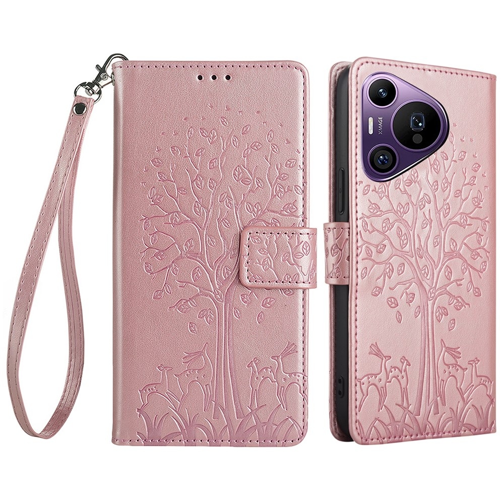 Tree knížkové pouzdro na Huawei Pura 70 Pro - růžovozlaté