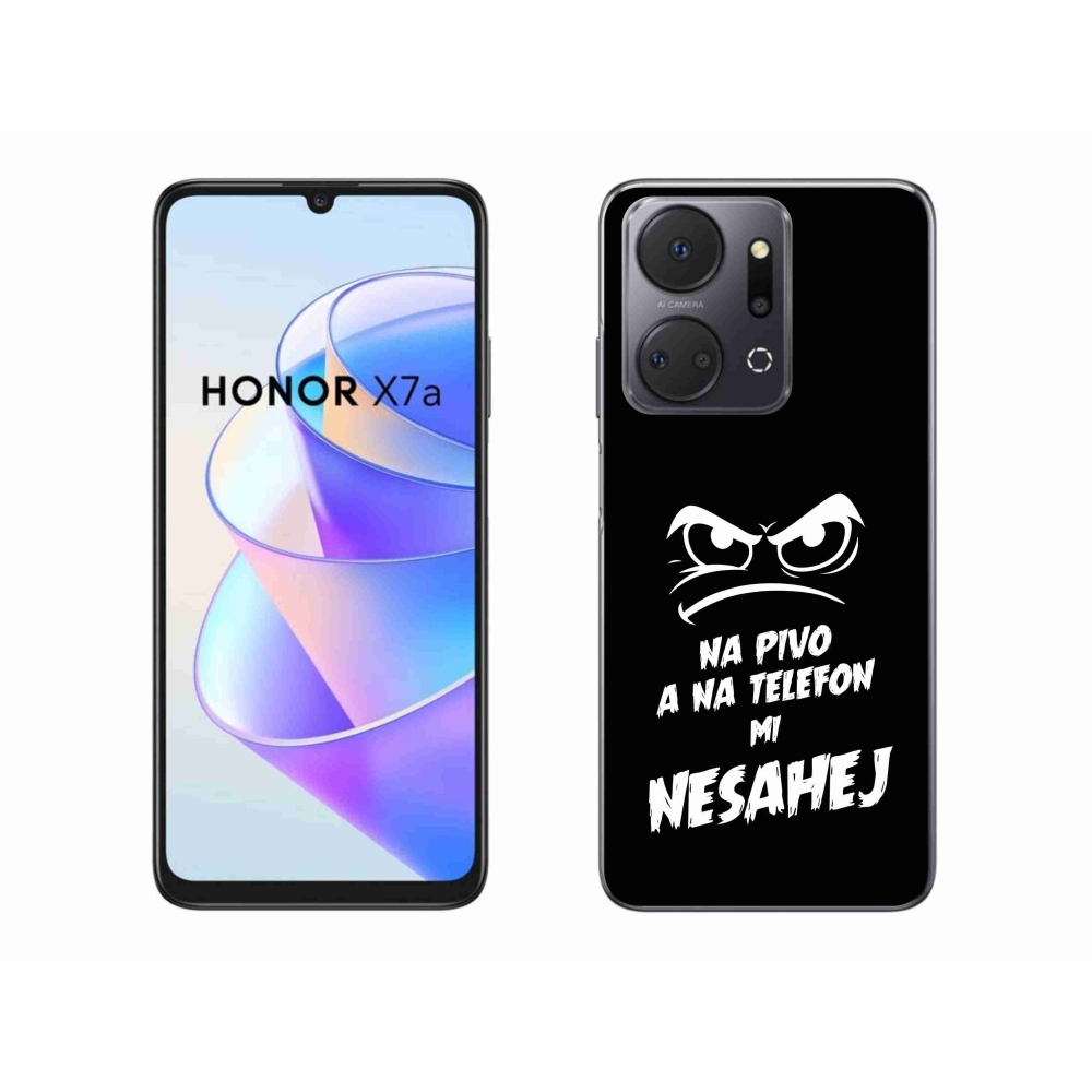 Gelový kryt mmCase na Honor X7a - pivní motiv 2 černé pozadí