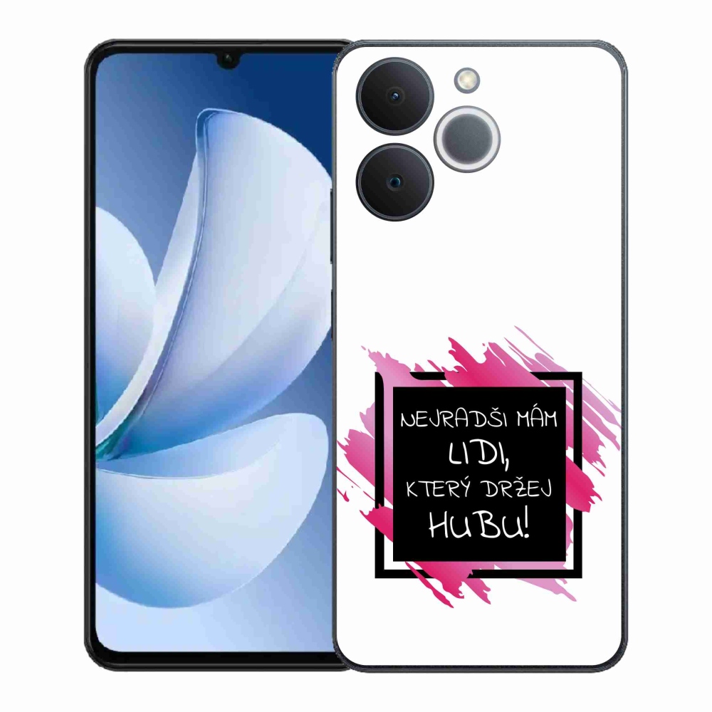 Gelový kryt mmCase na Realme Note 70T - vtipný text 7 černobílé pozadí