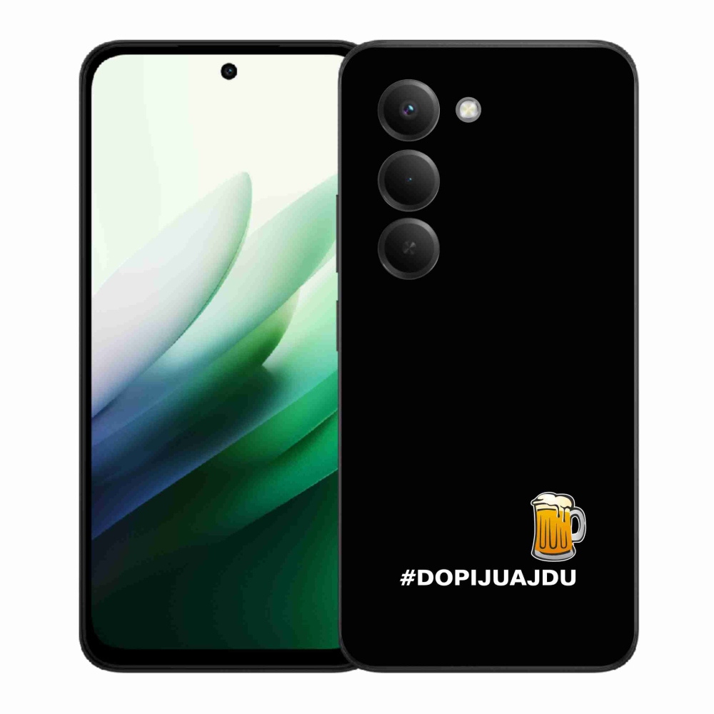 Gelový kryt mmCase na Xiaomi Redmi 15 5G (169mm) - pivní motiv 1 černé pozadí