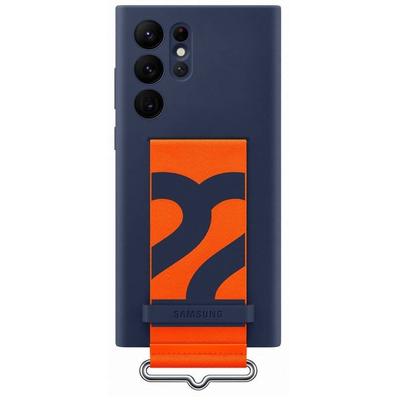 EF-GS908TNE Samsung Silikonový Kryt vč Popruhu pro Galaxy S22 Ultra Navy