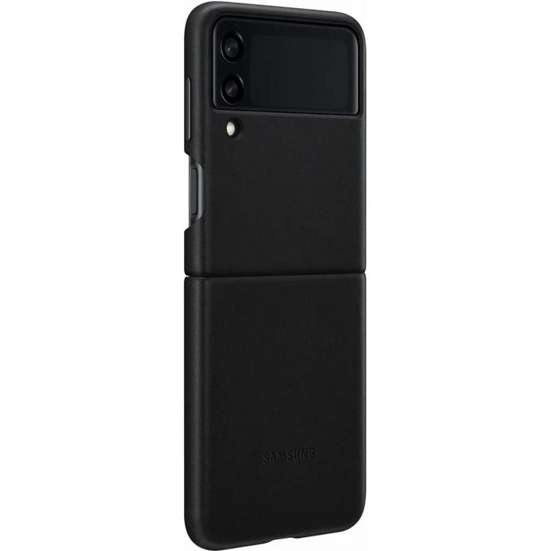 EF-VF711LBE Samsung Kožený Kryt pro Galaxy Z Flip 3 Black