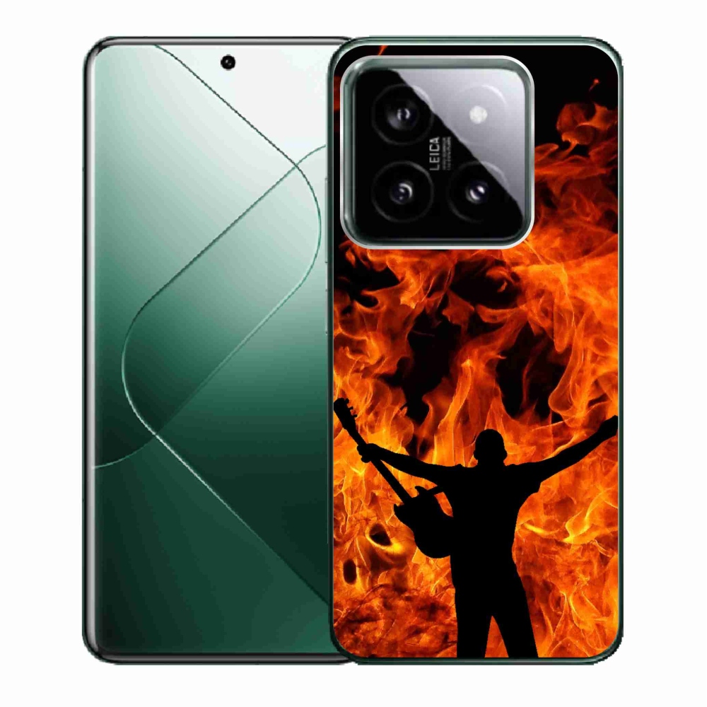 Gelový kryt mmCase na Xiaomi 14 - muzikant a oheň