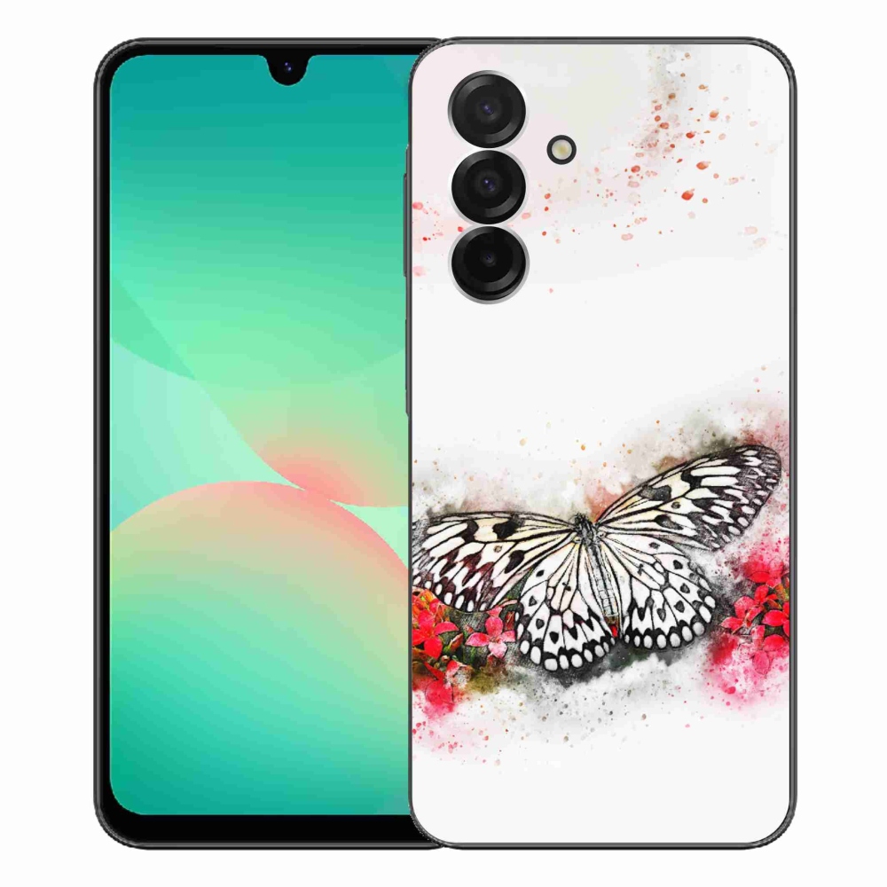 Gelový kryt mmCase na Samsung Galaxy A26 5G - černobílý motýl