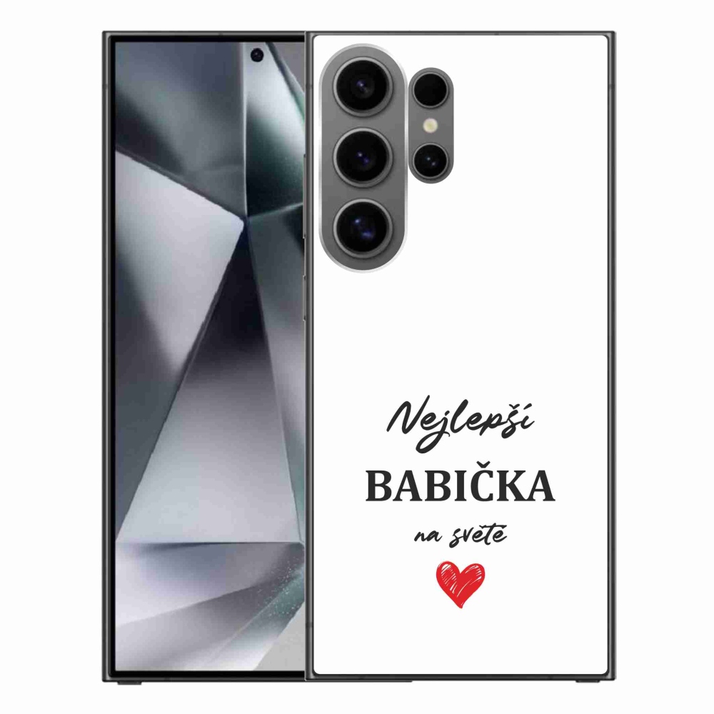 Gelový kryt mmCase na Samsung Galaxy S24 Ultra - nejlepší babička 1 bílé pozadí