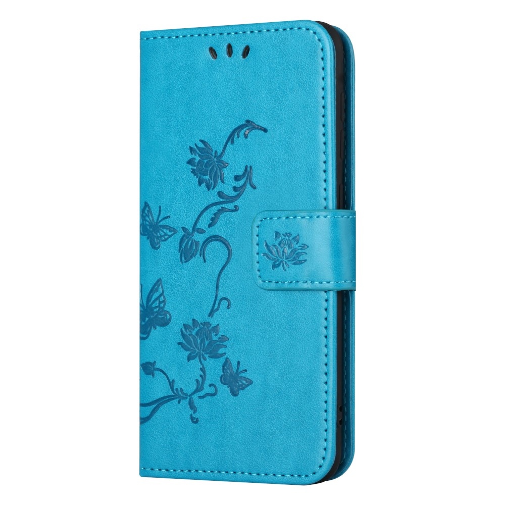 Flower knížkové pouzdro na Samsung Galaxy S24 - modré