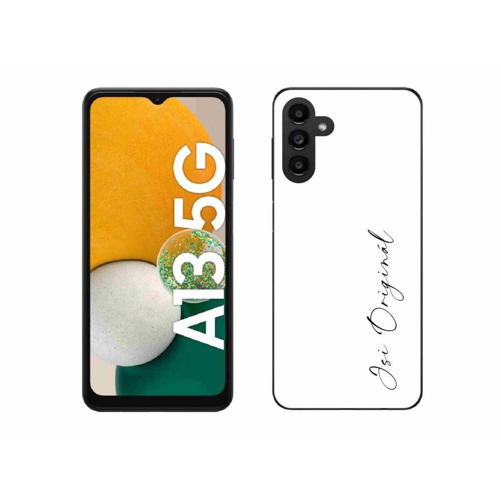 Gelový kryt mmCase na Samsung Galaxy A13 5G - jsi originál bílé pozadí