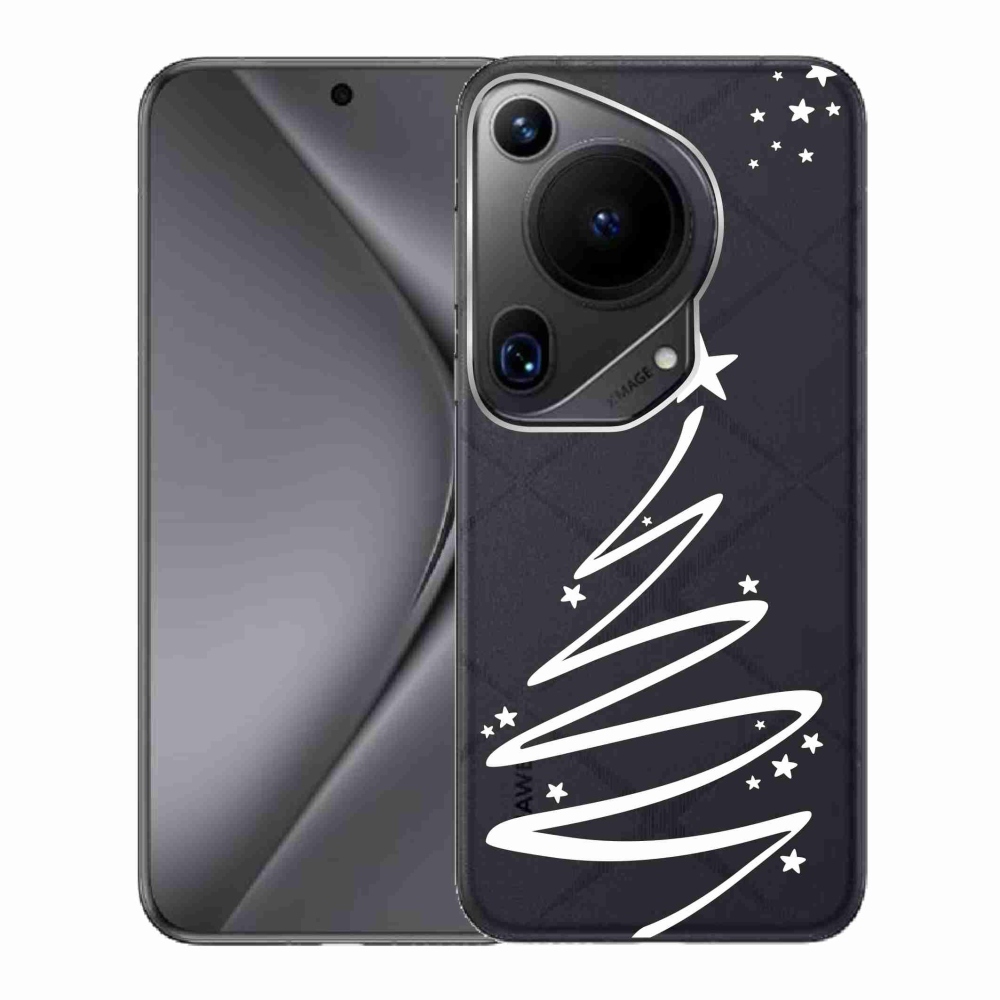 Gelový kryt mmCase na Huawei Pura 70 Ultra - bílý stromeček na průhledném pozadí