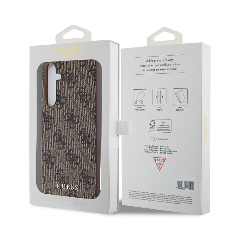 Guess 4G Charm Zadní Kryt pro Samsung Galaxy A55 Brown