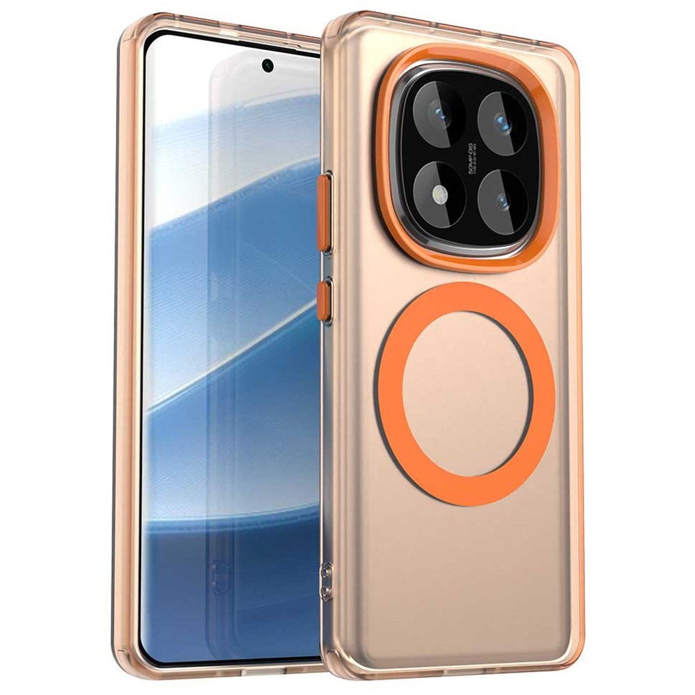 Candy gelový obal s MagSafe na Xiaomi Redmi Note 14 Pro 5G/Poco X7 5G - oranžový