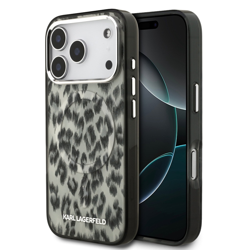 Karl Lagerfeld IML Leopard MagSafe Zadní Kryt pro iPhone 17 Pro Brown