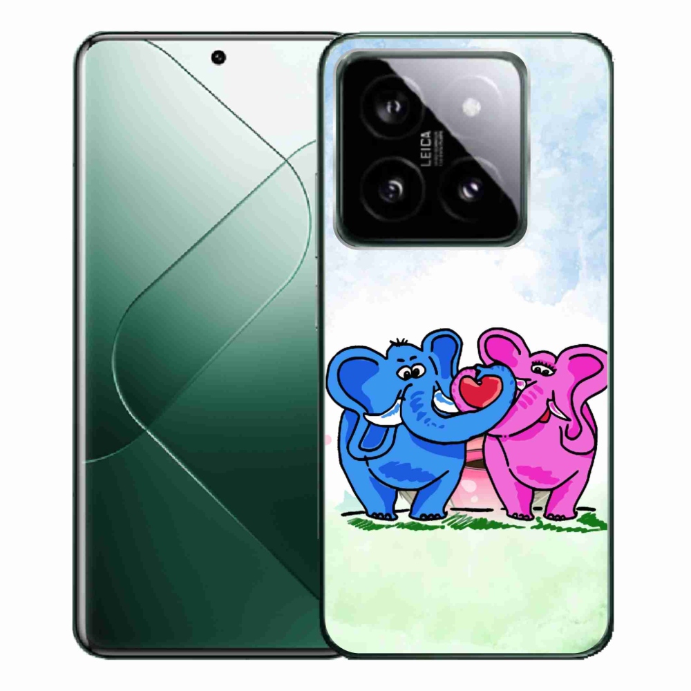 Gelový kryt mmCase na Xiaomi 14 Pro - zamilovaní sloni