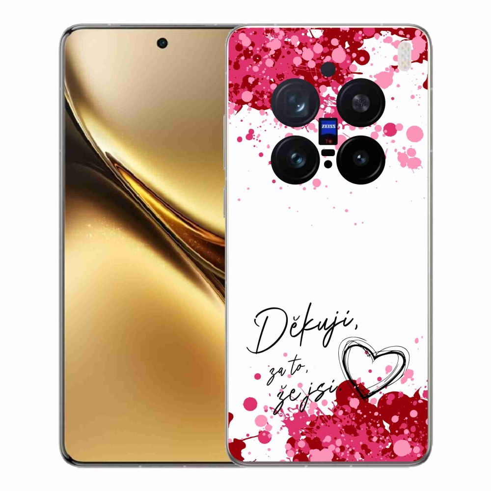 Gelový kryt mmCase na Vivo X200 Pro 5G - zamilovaný text 2 bílé pozadí