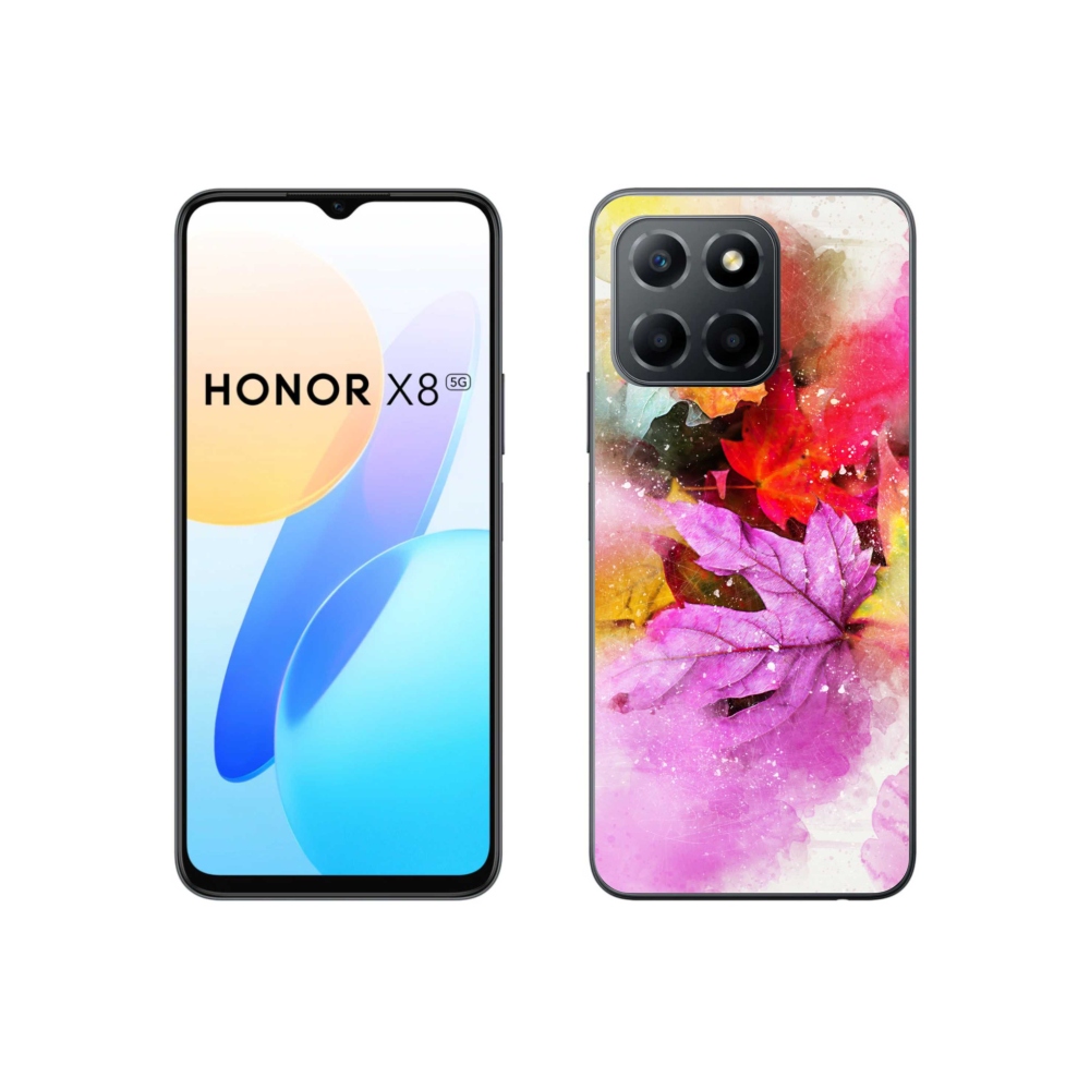 Gelový kryt mmCase na Honor X8 5G/70 Lite 5G - barevné listy