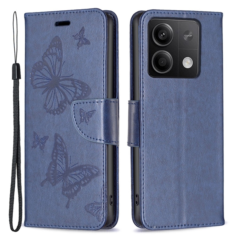 Butterfly knížkové pouzdro na Xiaomi Redmi Note 13 5G - tmavěmodré