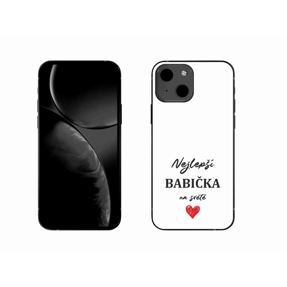 Gelový kryt mmCase na iPhone 13 6.1 - nejlepší babička 1 bílé pozadí