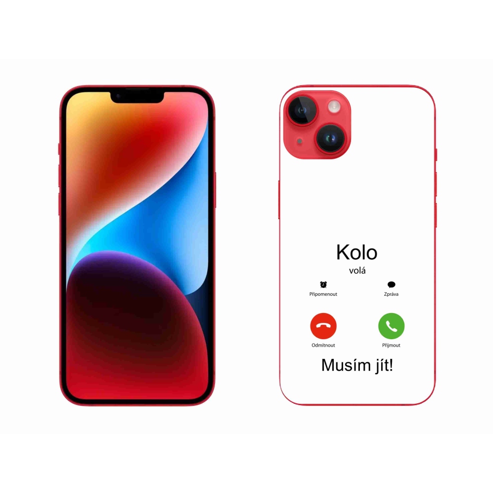 Gelový kryt mmCase na iPhone 14 Plus - kolo volá bílé pozadí