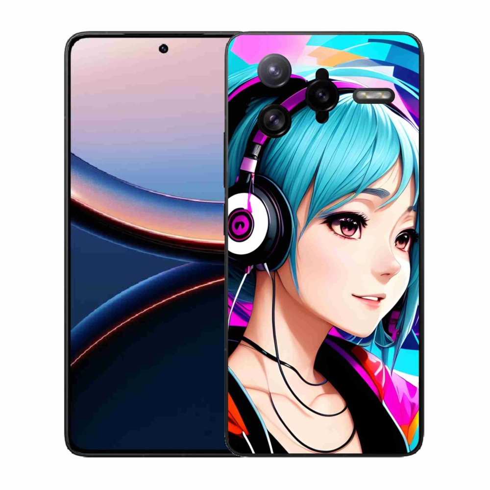 Gelový kryt mmCase na Xiaomi Poco F7 Ultra - dívka se sluchátky