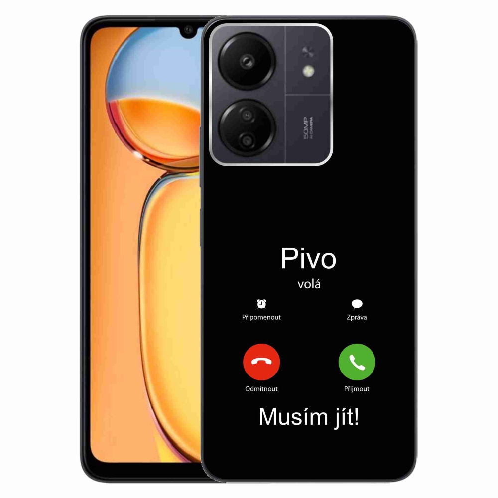 Gelový kryt mmCase na Xiaomi Poco C65/Redmi 13C - pivo volá černé pozadí