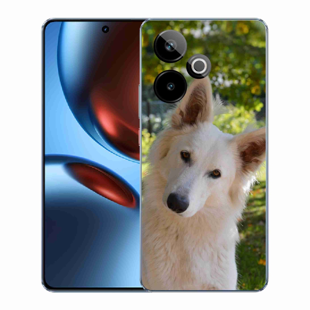 Gelový kryt mmCase na Realme GT 7 5G/GT 7T 5G - bílý švýcarský ovčák 1