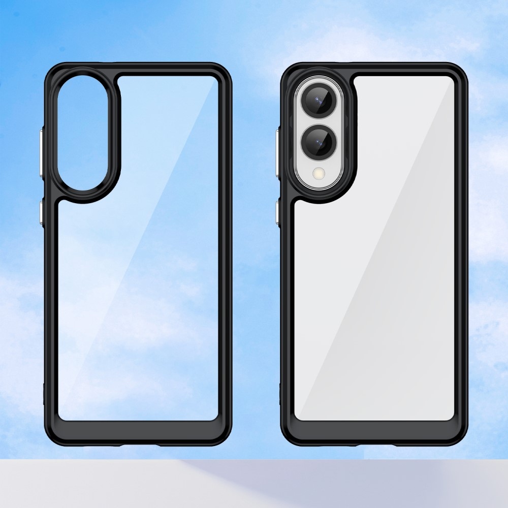 Gelový obal s pevnými zády na Samsung Galaxy S25 Edge - černý