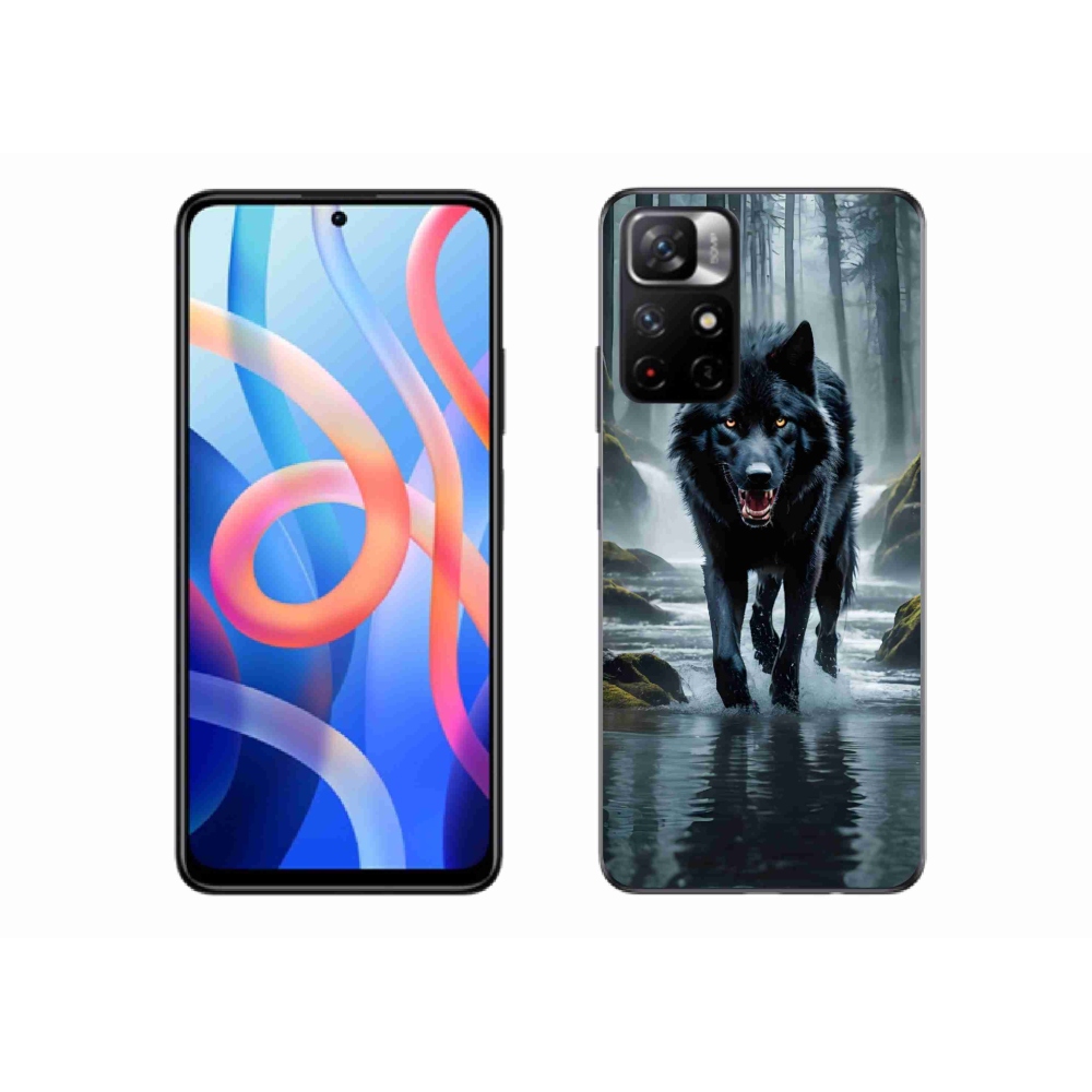 Gelový kryt mmCase na Xiaomi Redmi Note 11S 5G - černý vlk