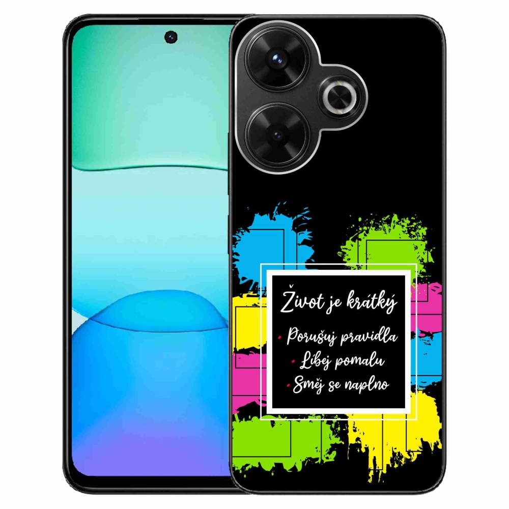 Gelový kryt mmCase na Xiaomi Redmi 13 4G/Poco M6 4G  - citát 5 černé pozadí